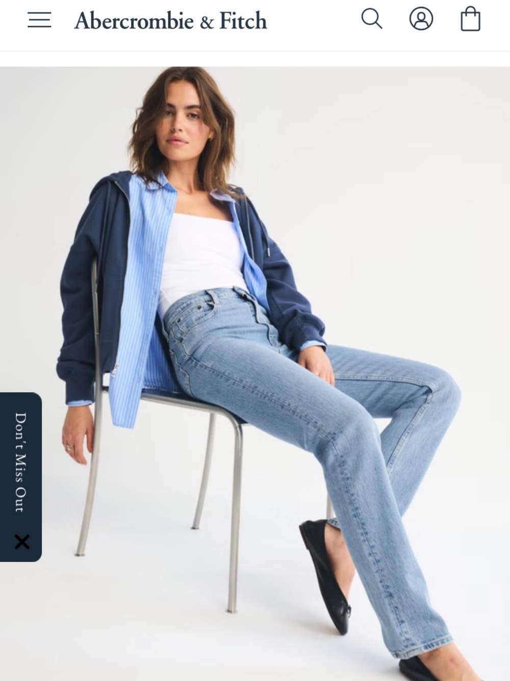 AF 90’s High Rise Straight Leg Stretch Denim Bloggers Viral 25/0